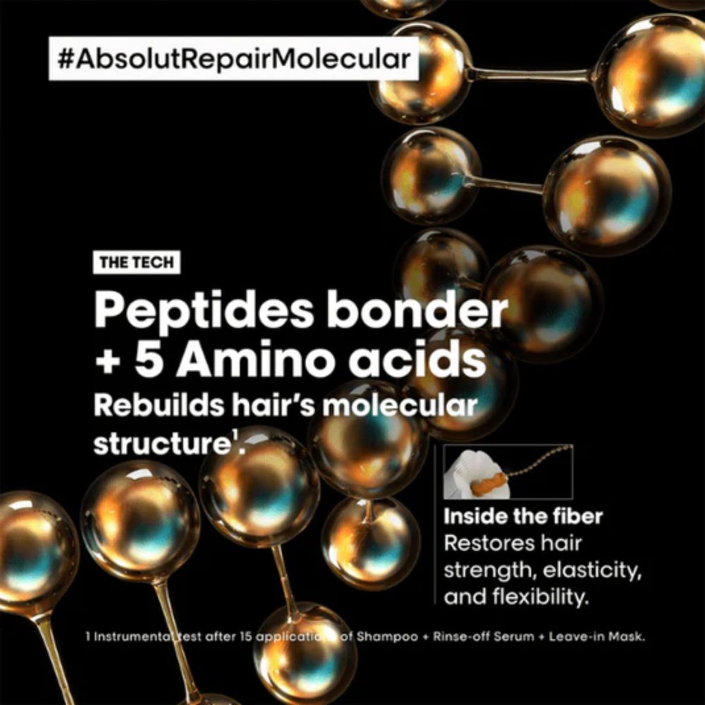 L'Oreal Professionnel Absolut Repair Molecular Professional Concentrated Rinse-off Mask For Damaged Hair Types 250ml - Image 5