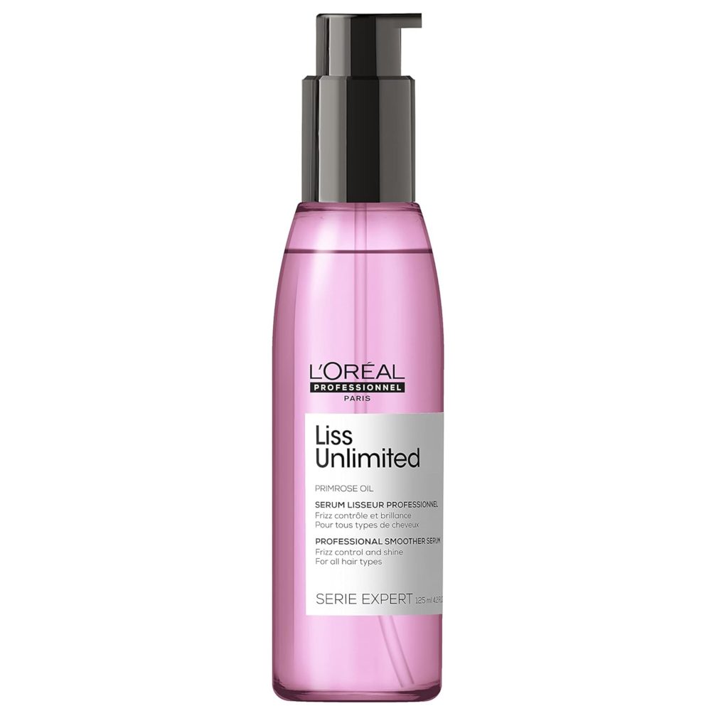 L’Oréal Professionnel | Liss Unlimited Soothing Anti-Frizz Blowdry Serum | With Prokeratin | For Rebellious Frizzy Hair & Straightened Hair | SERIE EXPERT | 125 ml