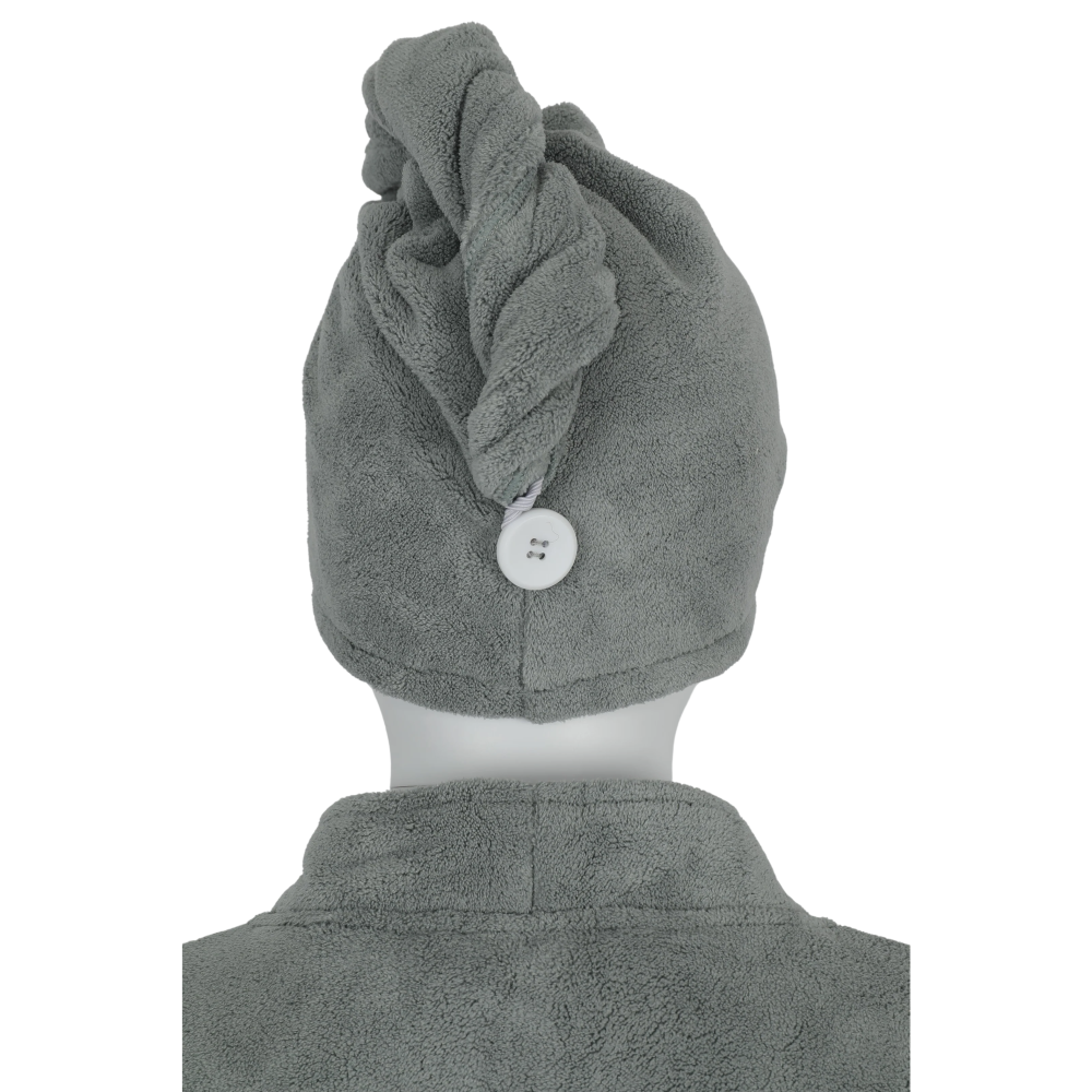 Dark Grey Hair Towel - منشفة شعر رمادية داكنة