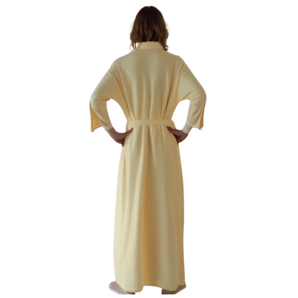 Luxurious Adult Oatmeal Bathrobe - روب حمام بلون الشوفان للكبار - Image 3