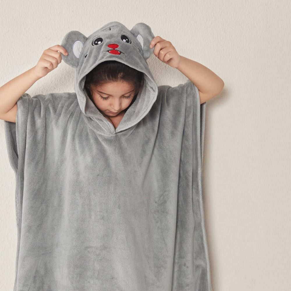 4-11 Year Kids Dark Grey Cappa - كابا حمام بلون رمادي داكن للأطفال من ٤ إلى ١١ سنة - Image 2