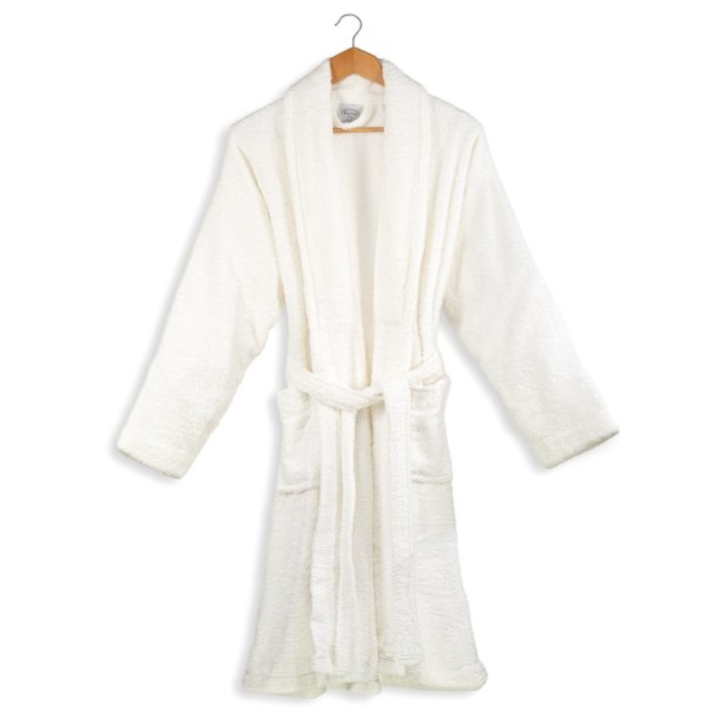 Chic White Adult Bathrobe - روب حمام أبيض للكبار - Image 2